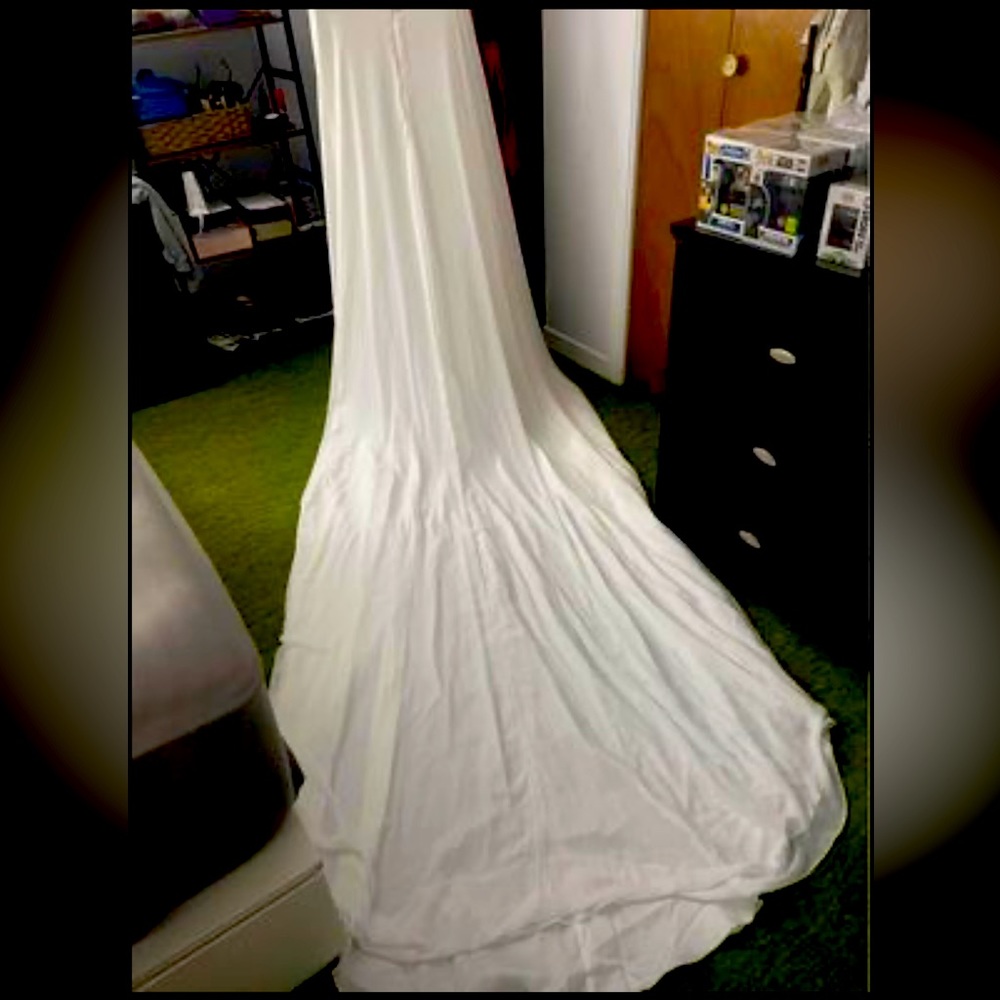 High waisted chiffon bridal skirt